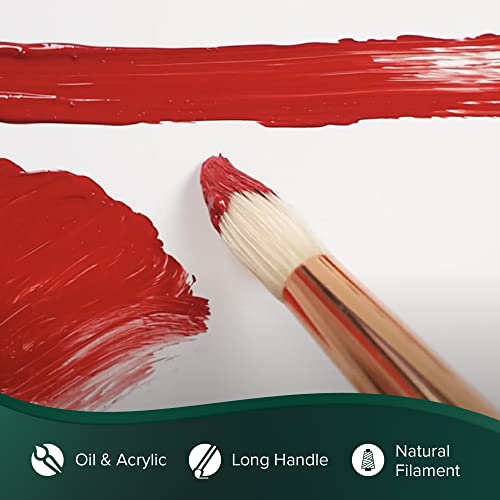 Silver Brush Limited Grand Prix Round Oil Paintbrush, Size 10, Long Handle
