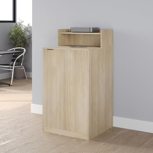 Flash Furniture Trash Can Enclosure, 32 Gallon, Oak