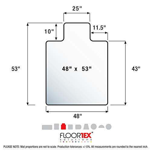 Floortex® Exclusive Ultimat® Polycarbonate Lipped Chair Mat for Carpets up to 1/2" - 48 x 53