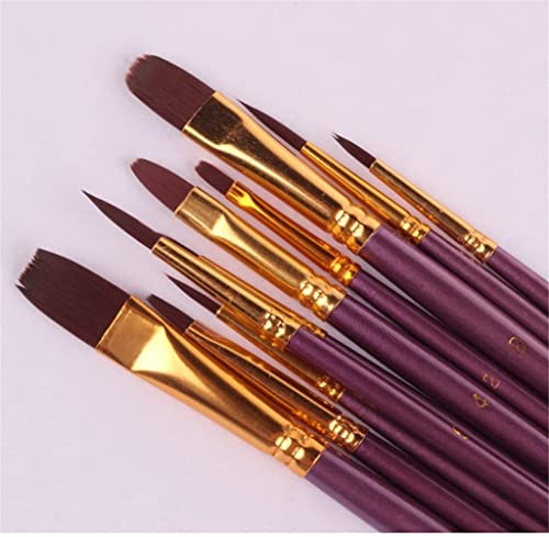 Feilx 10pcs Paint Brushes Set Painting Art Brush for Acrylic Oil Watercolor Artist Professional Painting Kits Paintbrush Sets