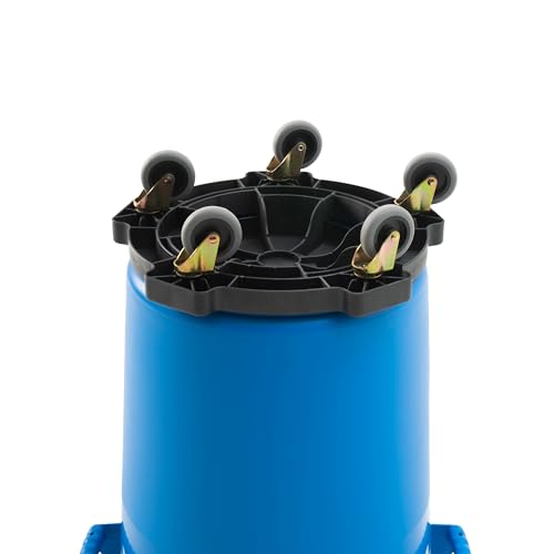 PRO&Family 2 Pack 20 Gallon Blue Round Commercial Trash Can with Lid/Ingredient Bin Recycling Bin Kitchen Garbage Can Office Garbage Can Trash Barrel Plastic Barrel Yard Waste Bin Outdoor Trashcan