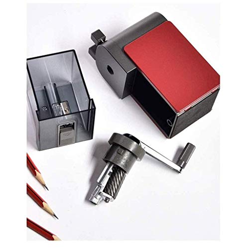 ZYQHMY Manual Pencil Sharpener Metallic Heavy Duty Double-Hole Pencil Sharpener with Auto-Stop Function, for School, Office or Classroom(Blue)