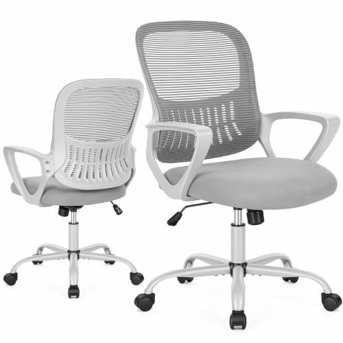 Sweetcrispy Executive Home Office Chair, Mesh Office Chair, Grey