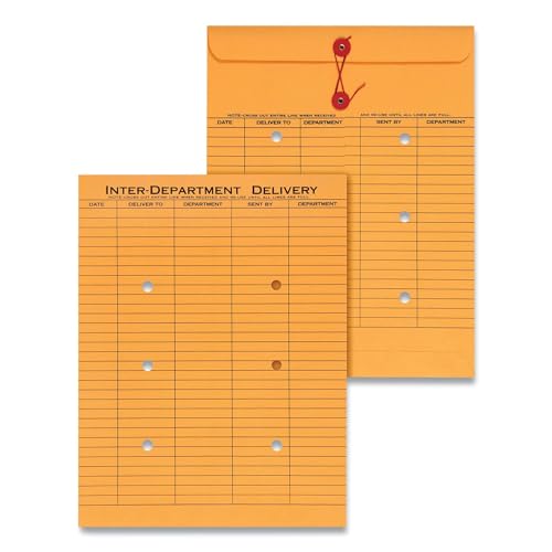 Universal Light Brown KRA' String & Button Interoffice Envelope, 10" x 13, 100/Box (63568)