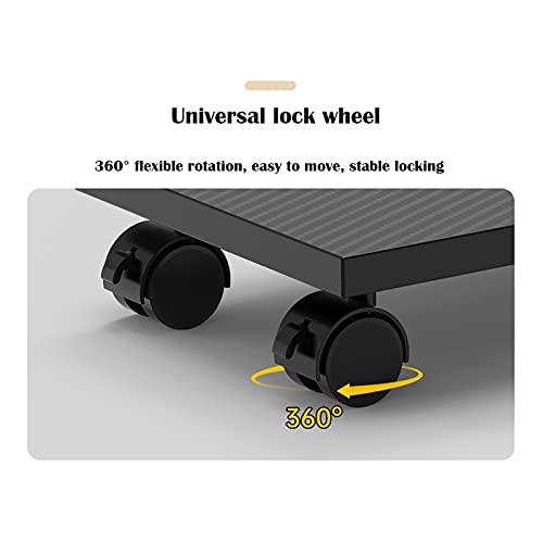 RENDJGOU Laptop Stand,Desktop Computer Support,Computer CPU Stand Cart Withive Sides CPU Holder with 4Er Wheels Bracket, Computer Tower Stand/L