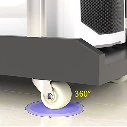 VHDY85KA Office Mobile Desktop PC Tower Stand with Storage, 2-Tier Rolling Shelf CPU Holder with 6 Caster Wheels Under Desk for Home Office Accessories