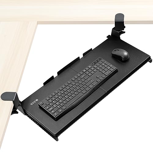 VIVO Black Clamp-on 27 x 11 in Keyboard Tray for Corner Desk, MOUNT-KB10C