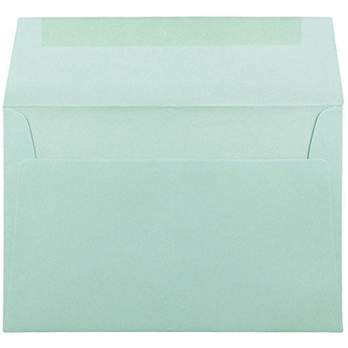 JAM PAPER A9 Premium Invitation Envelopes - 5 3/4 x 8 3/4 - Aqua Blue - Bulk 500/Box