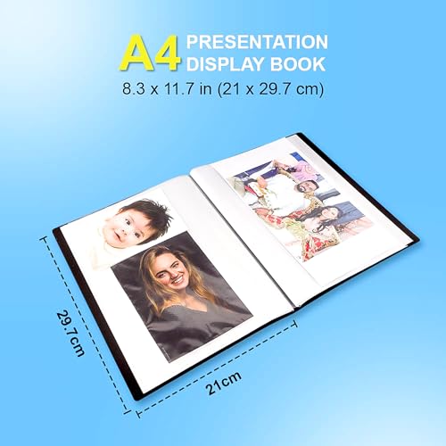 2 UR DOOR A4 Display Presentation Book - 40 Pockets, 80 Views Portfolio - Acid-Free Copy Safe, Durable PP Material Polly Pocket - Plastic Wallets Folder Project Book (Pack of 12)