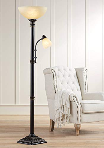Regency Hill Garver 72 1/2" Tall Bronze Side Light Torchiere Floor Lamp
