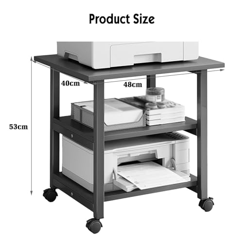 AV Media Stand,Metal Media Cart, 3 Tier CD Player Stand,Open Storage Audio Rack for Living Room, Office,Conference Rooms, Recording Studio(Brushed Black)