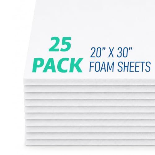 Flipside Products White Foam Board 20” x 30” - Premium Double-Sided with White Foam Core, 3/16" Thick - Photography Mounting, Art Projects, Presentations, Display & Signage – Pack of 25