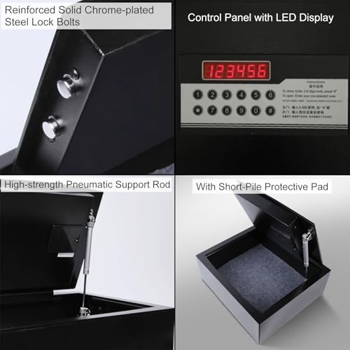 XRRJFYH Hotel Safe Box Small Floor Safe Security Box with Digital Code Hidden Safebox with Key Lockbox(40x35x14.5cm/16x14x5.7in)
