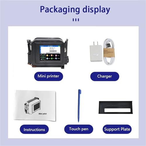 SHIHUANI 12.7mm Print Head Mini Portable Handheld Inkjet Printer for Text QR Code Barcode Date Logo Label(Without Ink,EU)