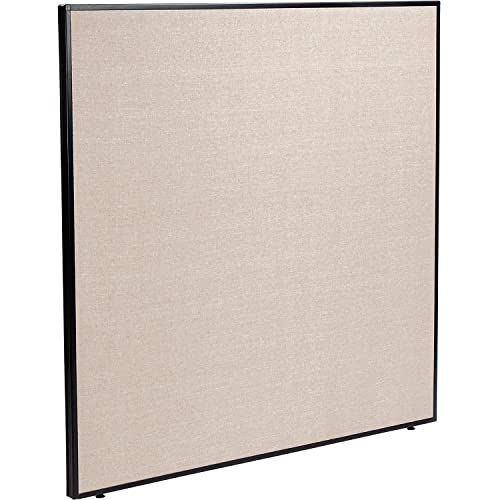 Global Industrial Office Partition Panel, 60.25" W x 60" H, Tan, 1-3/4" Thick, Flame Retardant to Meet California 117 Standard