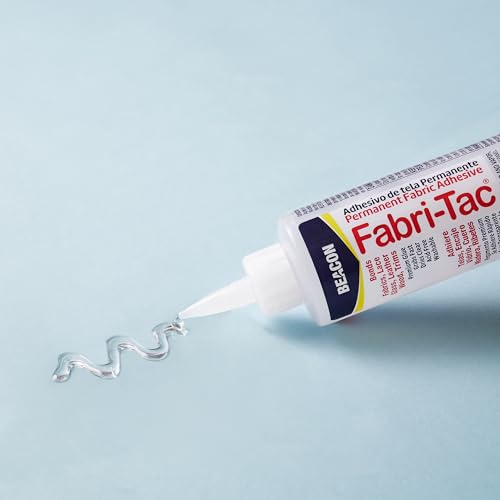 BEACON Fabri-Tac Premium Fabric Glue - Quick Drying, Crystal Clear, Permanent - for Fabrics, Canvas, Lace, Wood and More, 8-Ounce, 12-Pack