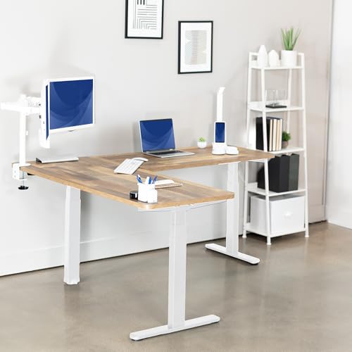 VIVO Reclaimed Wood 67 x 60 in Corner Standing Desk, DESK-KIT-3E6WP