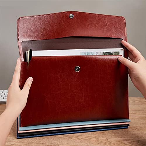 AEYSD-456 Filing Envelopes A4 Business Felt Folder Classic Snap Design Large Capacity Document Bag Office Supplies File Organizer Plastic Folders (Color : Light Blue)