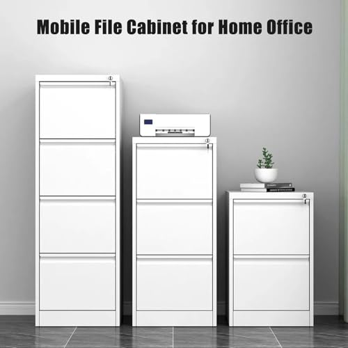 Metal Filing Cabinets for Home Office, Vertical Filing Cabinet, Industrial Drawer Chest Garage Cabinets, Lockable Tool Chest Cabinet, Steel Tool Storage Box Organizer