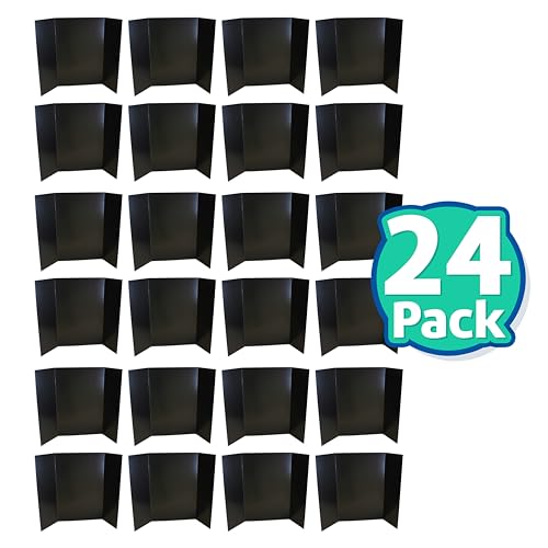 Flipside Products 36” x 48” Foam Project Boards for Presentations, Science Fair, School Projects, Event Displays and Trifold Picture Board - Single-Sided Black 3/16'' Thick - 24 Pack