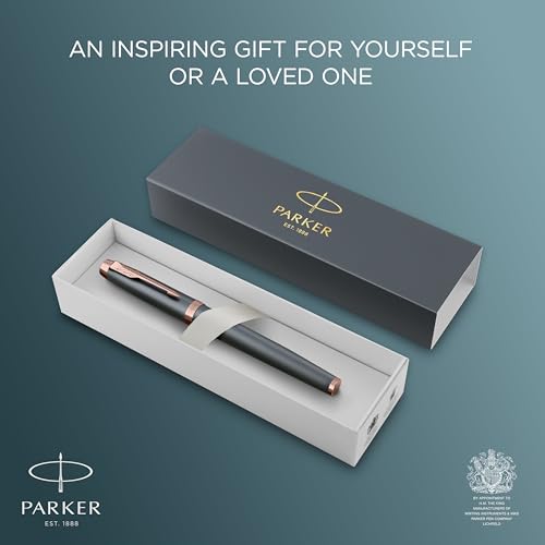 Parker IM Rollerball Pen | Finishing Touch Collection | Slate Finish | Medium Point with Black Ink Refill | Gift Box