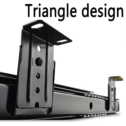 FKHFTI Large Keyboard Tray Under Desk, Slide-Out Keyboard Stand,22inch Pull Out Platform Computer Drawer,Ergonomic Sliding Tray - Adjustable (Black No Beam)