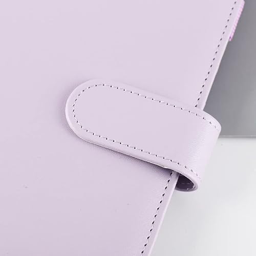 A6 Binder Budget PU Leather PlannerPockets Expense Sheets Notebook Cash Envelope Organizer System with Clear Zipper(8)