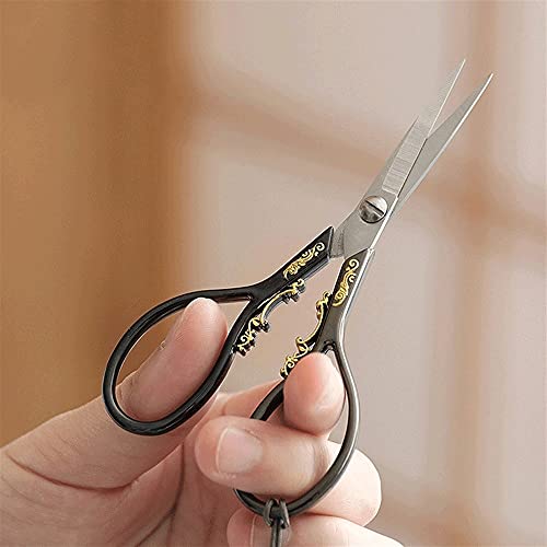 Craft Scissors Stainless Steel Antique Small Scissors Exquisite Craft Scissors Sewing Supplies and Accessories Cross Stitch Scissors (Color : Colorful) (Colorful)