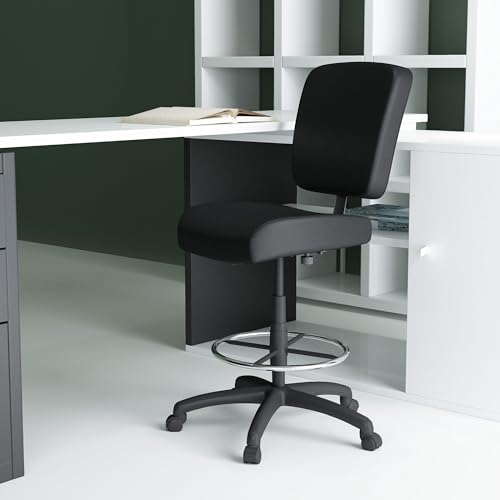 Boss Office Products Oversized Drafting Stool in Black
