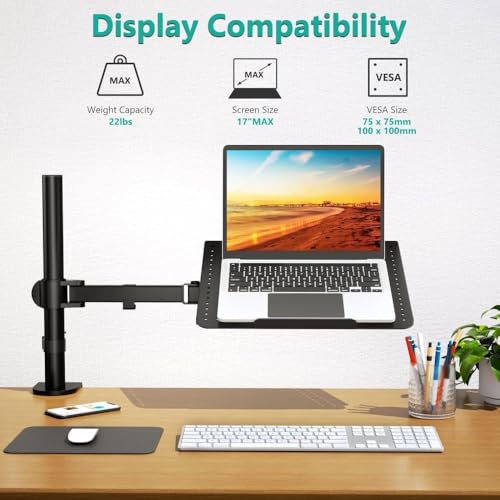 XYWGBMS Monitor Mount Desk, Adjustable Rotating Laptop Stand with Heat Dissipation Function,Monitor Base, Standing Desk Tray, 360° Swivel, Ideal for Office Use Laptop Stand Arm, Stable and Adjustable