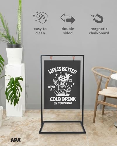 Ilyapa Metal A Frame Sign, Chalkboard Sidewalk Sign - 30x50 in Outdoor