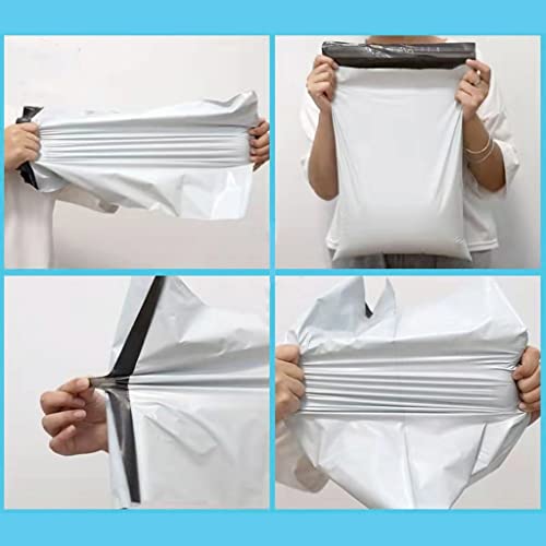 EVANEM 50pcs Shipping Envelope Bags Plastic, for Express Envelope Storage Bags White Color Mailing Bags Self Adhesive Seal Courier Bag (Size : 11x18cm 50PCS)