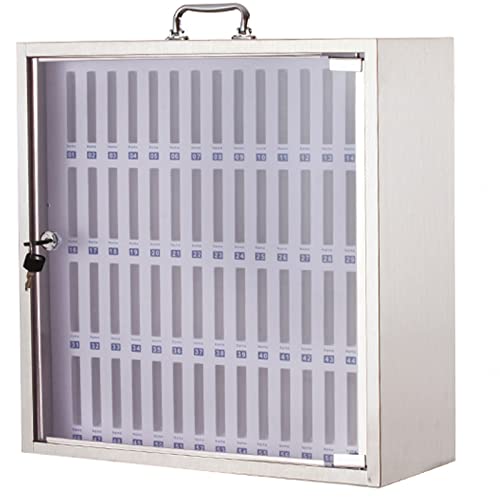 SDdPulse Wall-Mounted Lockable Mobile Phone Storage Box with Handle - 12-Slot Safe Deposit Case for Office/Classroom Staff - Secure Cell Phone,60slots