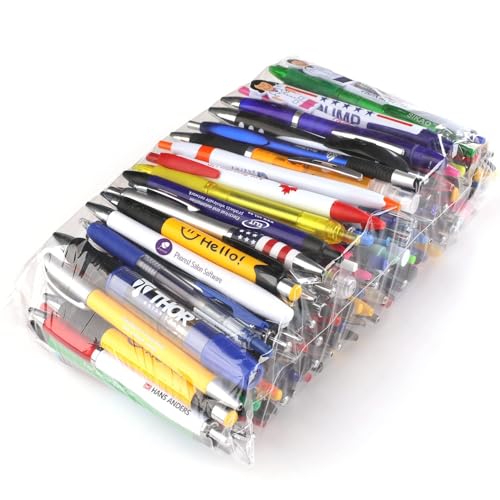 Sikao Ballpoint Pens Bulk, Wholesale Lot of 100 Misprint Pens, Blue & Black Ink Smooth Writing No-Smear, Assorted Random Pens for Waitress Servers Teachers Students, Office & School Supplies