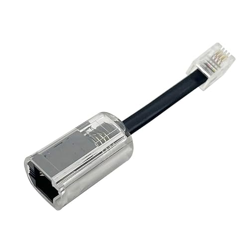 Coorle One Way Telephone Splitters RJ45/RJ11/RJ25/RJ9 Male to Female Cable 8P8C 6P6C 4P4C Telephone/LAN Wall Adaptor Separator Black for Landline 10-Pack (4P4C-Rotatable)