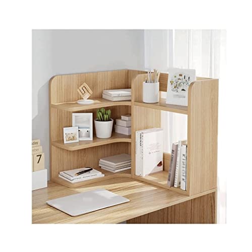 Rieort Bookcases Desktop Bookshelf Organizer Storage Rack Countertop Wood Display Shelf Rack fof Home and Office Supplies Desk Organizer Save Space