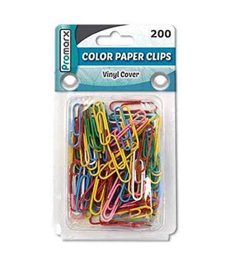 Promarx 2324298 Paper Clips, Assorted Color - 200 Count - Case of 48