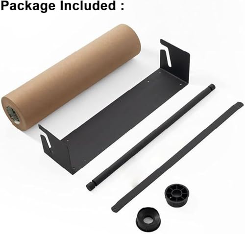 ZOCWJK Kraft Paper Roll Display Work Note Paper Holder Dispenser Cutter Wall Mount, Wide Drawing Paper Roll Bracket for Shop/School, Easy to Hang for Office Coffee Shop,37cm/14.5in Wide