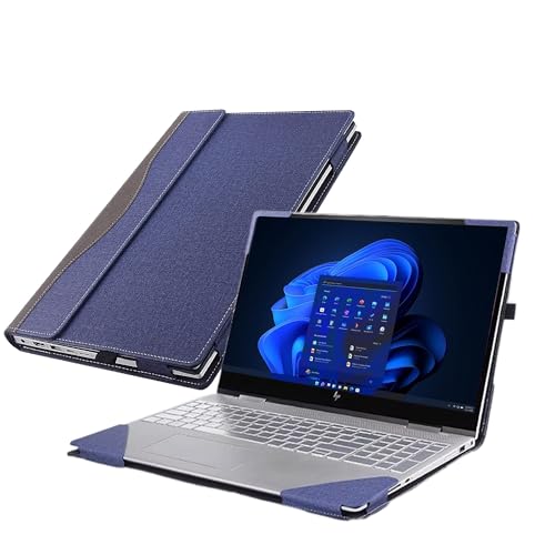 WODBAO for HP Elitebook 640 G9 14 Inch Laptop Case Elitebook 640 G10 Laptop Case Laptop Bag Protector PU Leather Case with Pen Holder Accessories (Dark Blue)