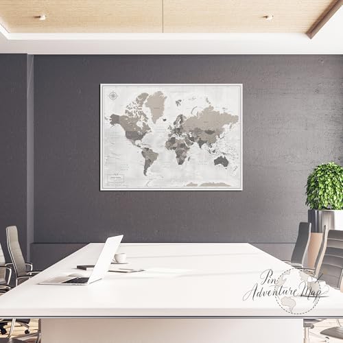 World Travel Wall Map Poster | Push Pin Travel Map Print for Travel Tracking (53 x 40)