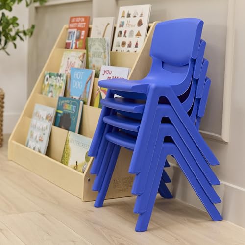 Back2School Express Stackable School Chairs, 12in Seat, 10-Pack, Blue