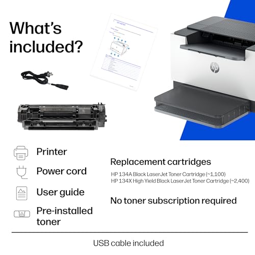 HP LaserJet M209d Laser Printer, Black and White, Automatic Duplex, Wired Connection Only (USB Cable Included), Best-for-Home Office (8J9L0F)