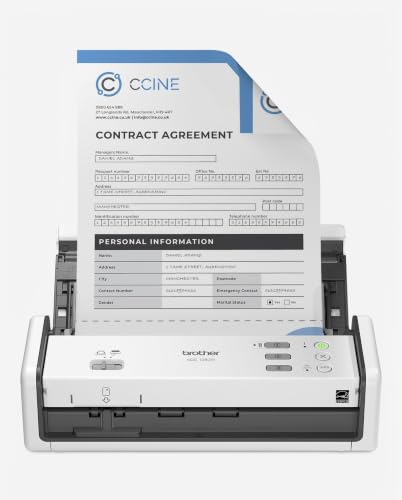 Brother ADS-1350W Wireless Compact Desktop Scanner | Scan Speeds of Up to 30ppm | Single Pass Double-Sided Scanning
