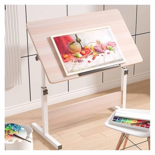 LKXNEW Extra Large Adjustable Drafting Table with Tilting Surface - Ideal for Artists Crafters for Creative Studios & Projects（60 * 40cm）