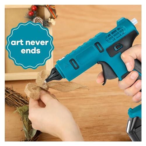 LIBODD Hot Glue Gun 600W Cordless Hot Melt Glue Gun Anti Scald Rechargeable with 2pcs 11mm Glue Sticks Home DIY Repair Tool for 18V Battery for DIY Arts, Crafts and Quick Repairs(Gun with 2 Battery)