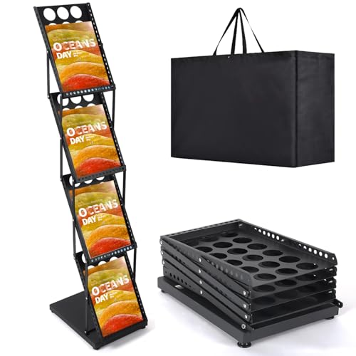 Metal Literature Catalog Rack Stand, Magazine Brochure Book Display Rack