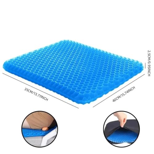SamLng Breathable Gel Seat Cushion - Honeycomb for Back and Tailbone Relief - Ideal for Home, Office, Wheelchair, and Car Use(Purple,E)