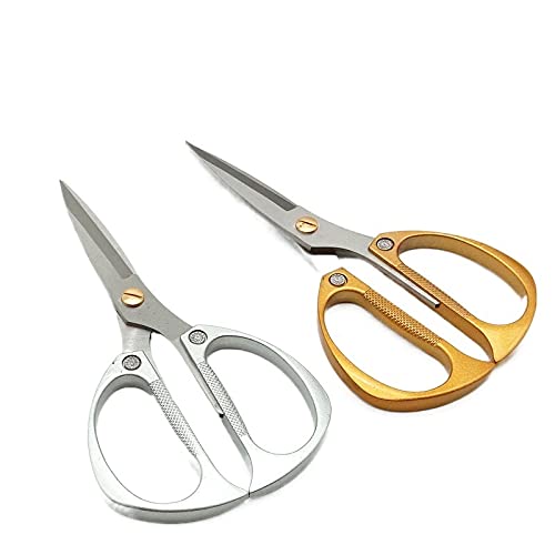DSWMY Craft Scissors, Craft Scissors Stainless Steel Sharp Strong Sewing Household Gold Silver Shear
