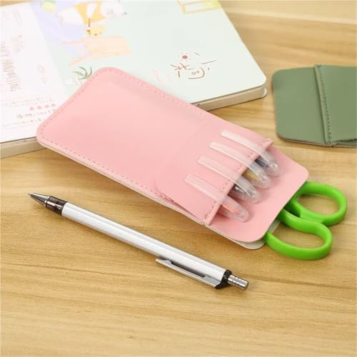 Yiodauh pocket protector 12pcs PU Leather Pencil Bag Gel Ink Pen Holder For Doctor Nurse Teachers Leak-proof Pens Organizer Storage Case Pocket