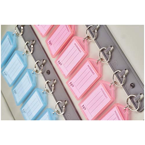 Acrimet 24-Key Cabinet with Lock, Wall Mount Wooden Key Organizer, Security Key Storage Box (24 Positions) with Numbered Hooks & Assorted Key Tags – Commercial & Home Use (Beige)